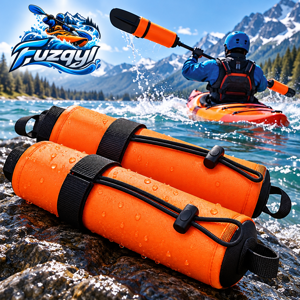 Orange Kayak Buoyancy Float Pair with Straps