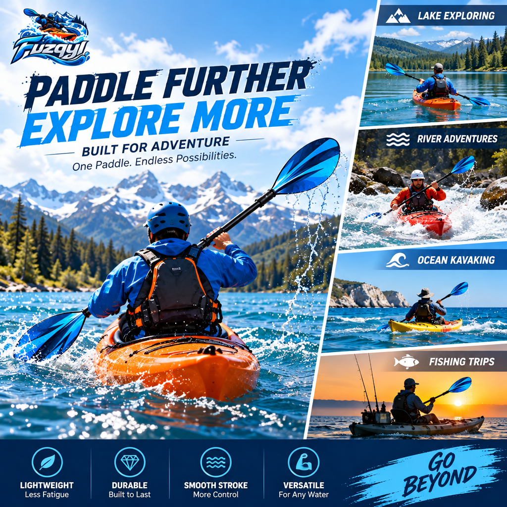 fuzqyl Double-Bladed Kayak Paddle — outdoor scene