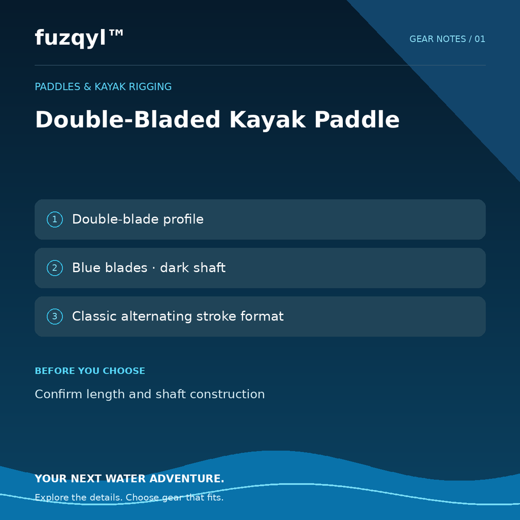 fuzqyl Double-Bladed Kayak Paddle — product information card