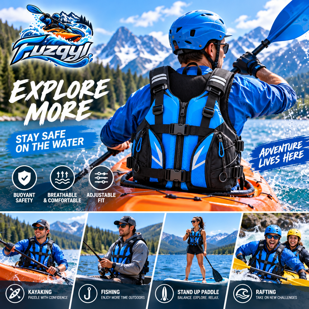 fuzqyl Padded Kayaking Buoyancy Vest — outdoor scene