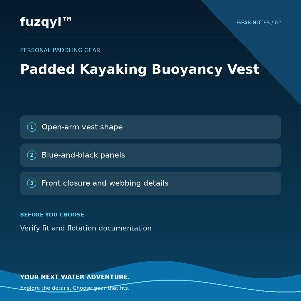 fuzqyl Padded Kayaking Buoyancy Vest — product information card