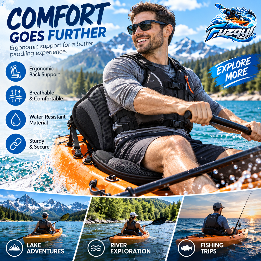 fuzqyl Padded Kayak Seat with Backrest — outdoor scene