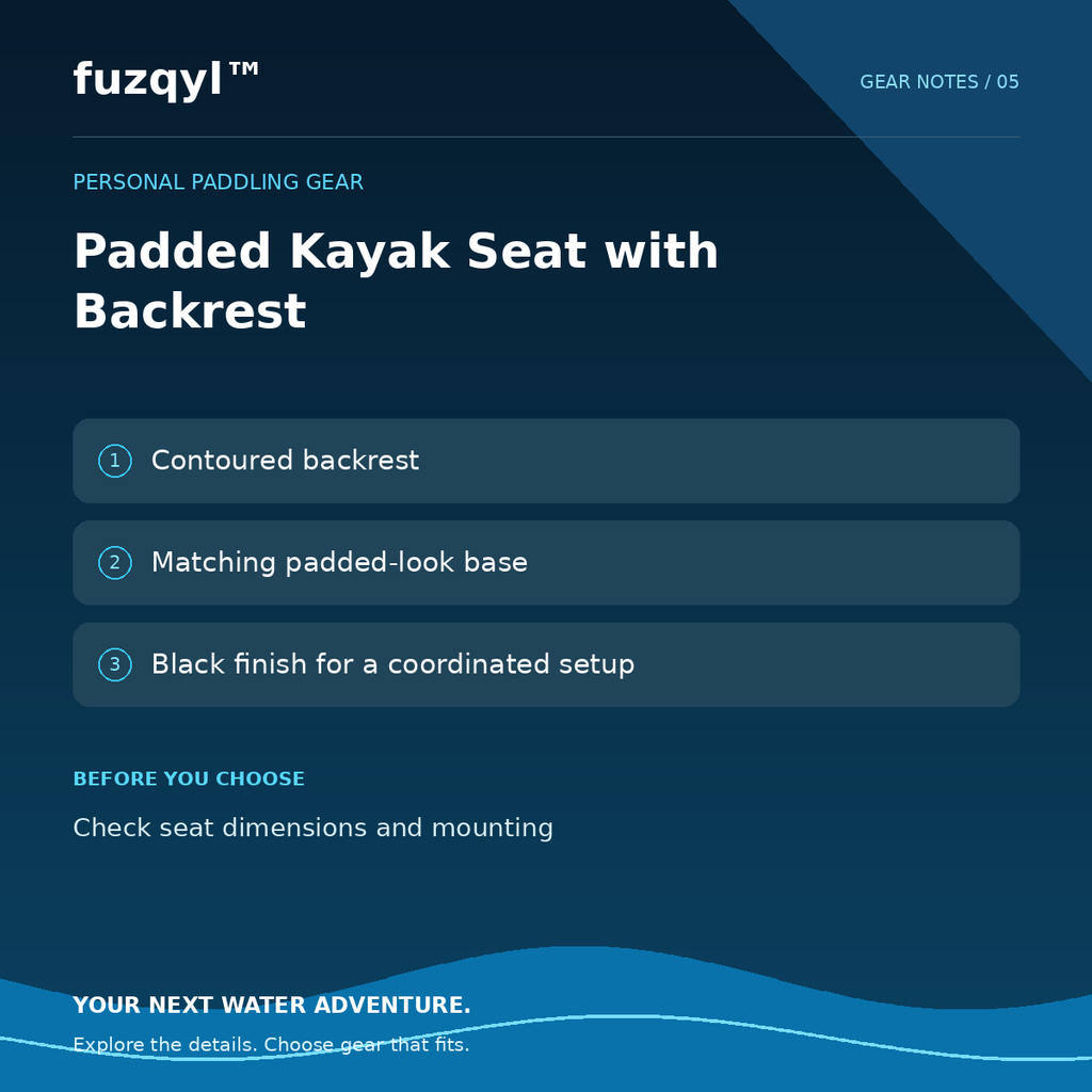 fuzqyl Padded Kayak Seat with Backrest — product information card