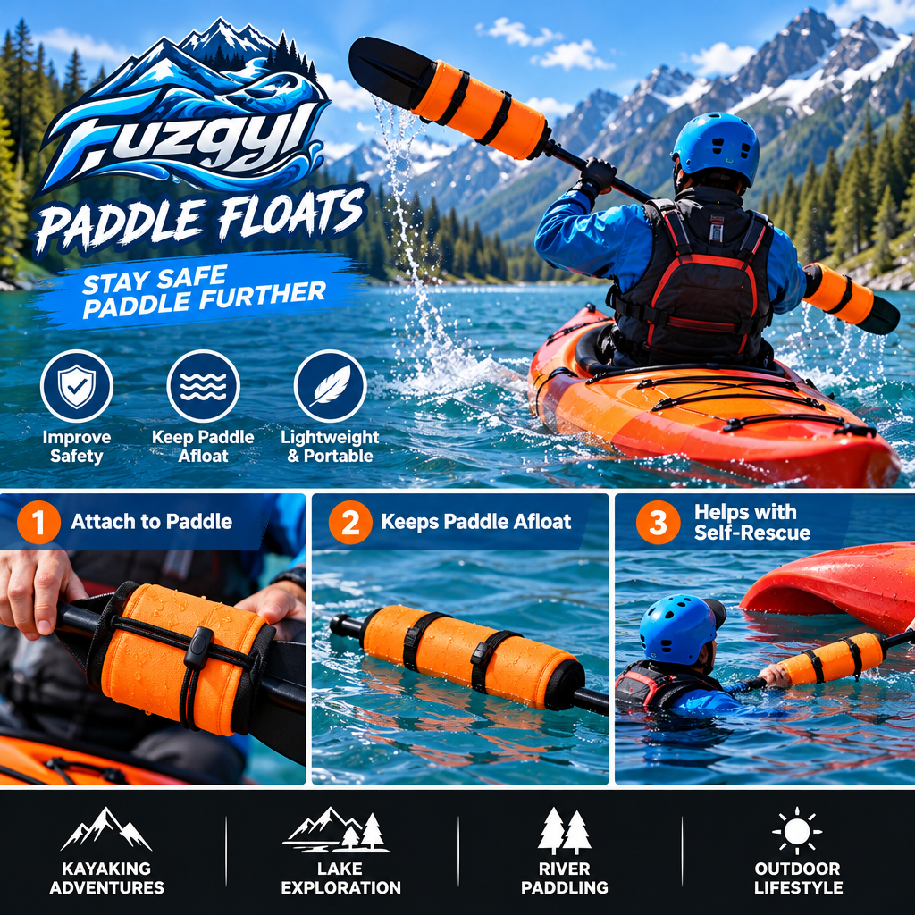 fuzqyl Orange Kayak Buoyancy Float Pair with Straps — outdoor scene