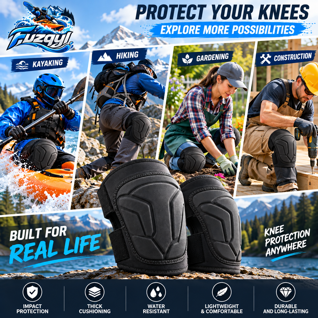 fuzqyl Contoured Kayaking Knee Pads — outdoor scene