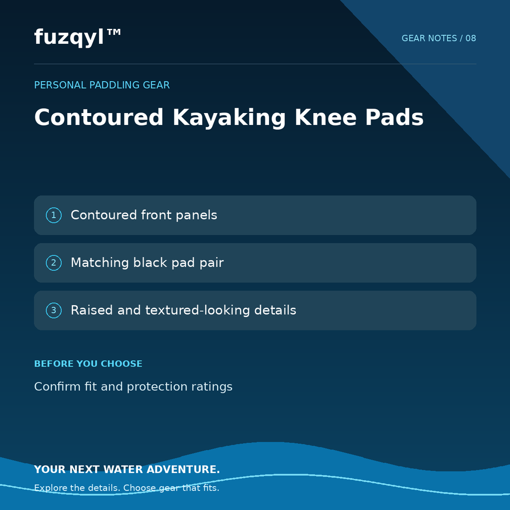 fuzqyl Contoured Kayaking Knee Pads — product information card