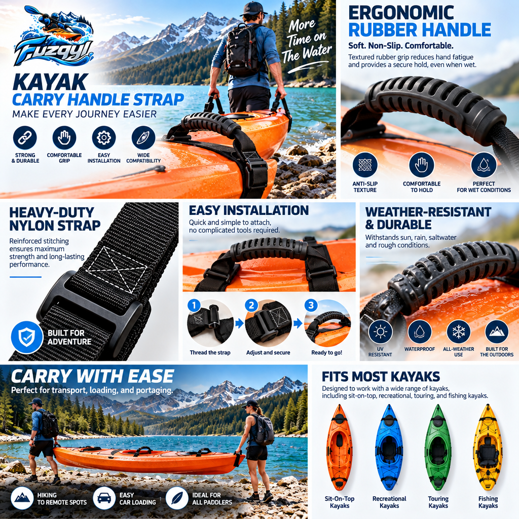 fuzqyl Kayak Carry Strap with Padded Handles — product overview