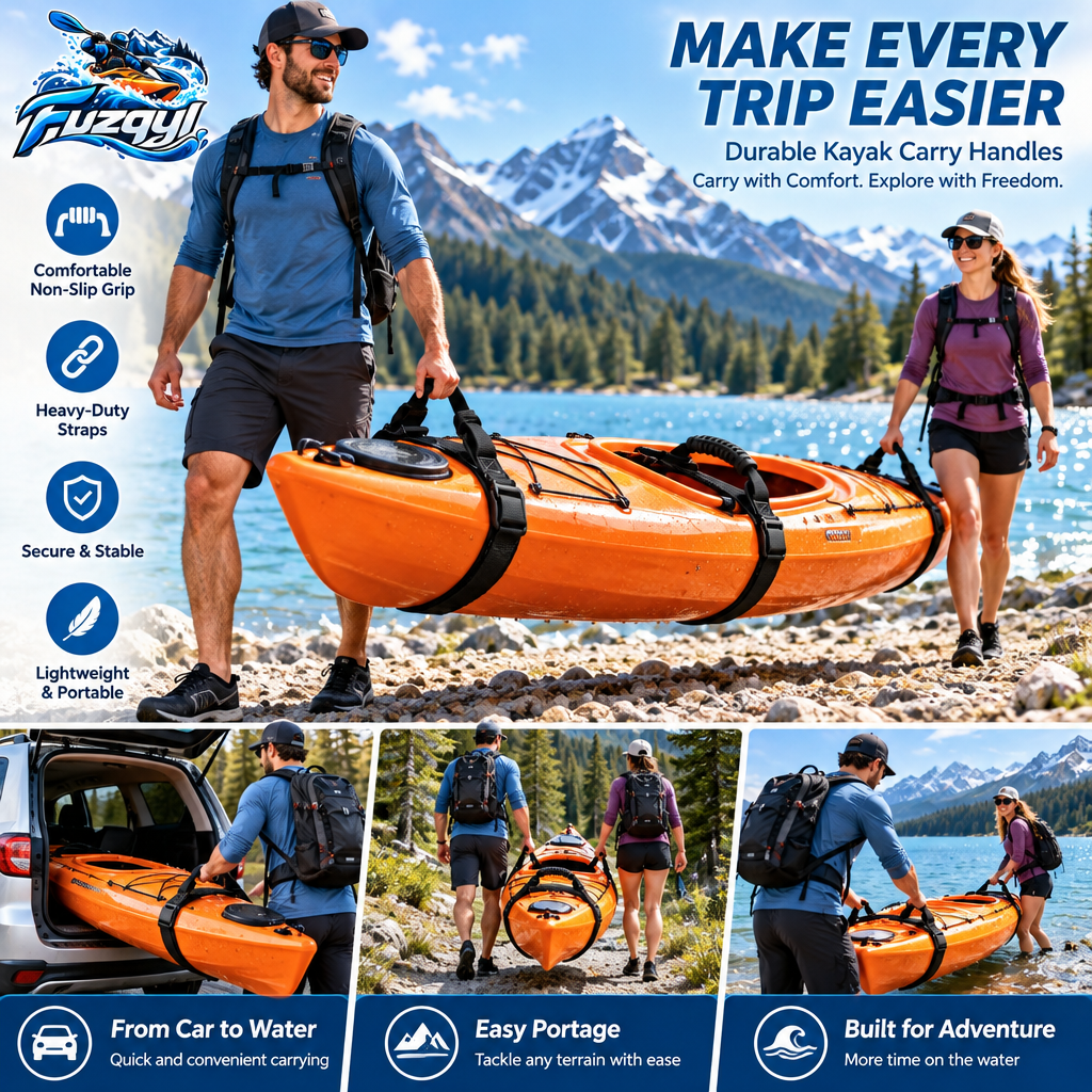 fuzqyl Kayak Carry Strap with Padded Handles — outdoor scene