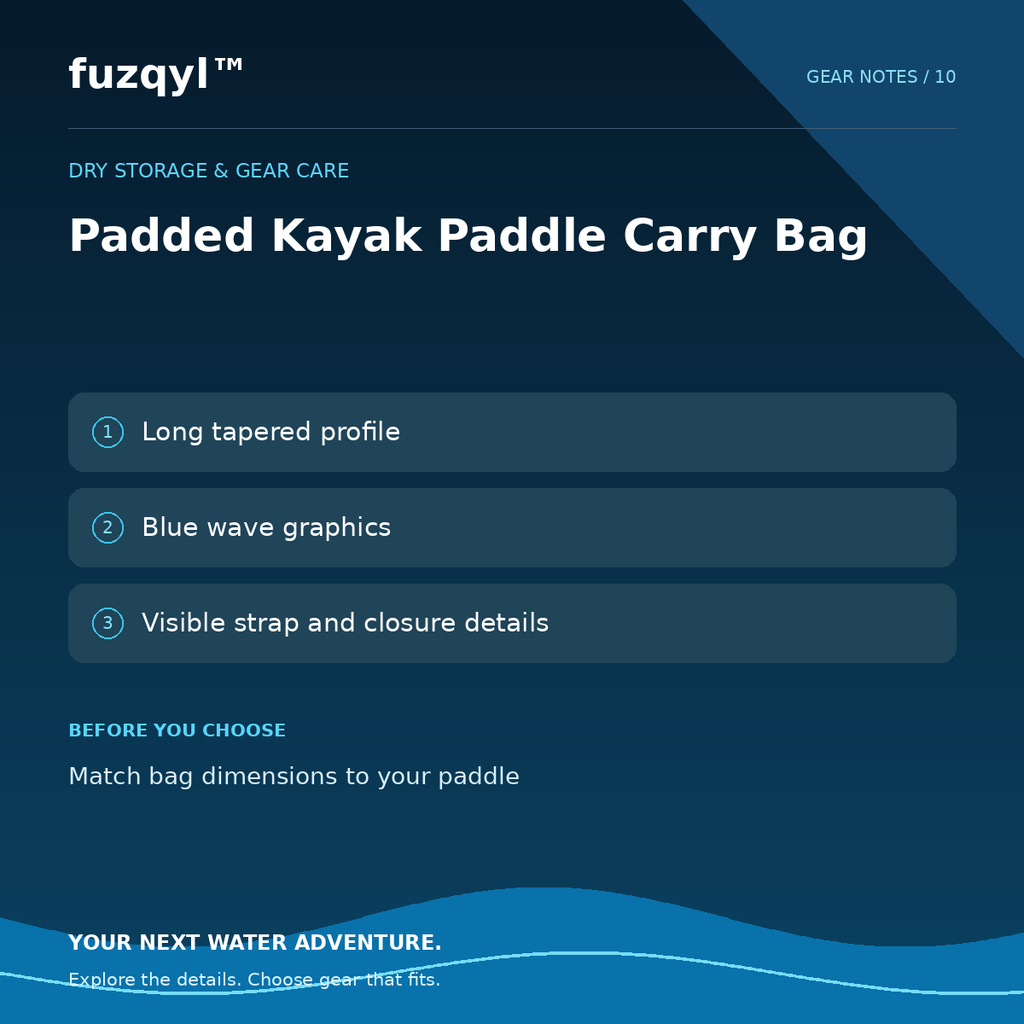 fuzqyl Padded Kayak Paddle Carry Bag — product information card