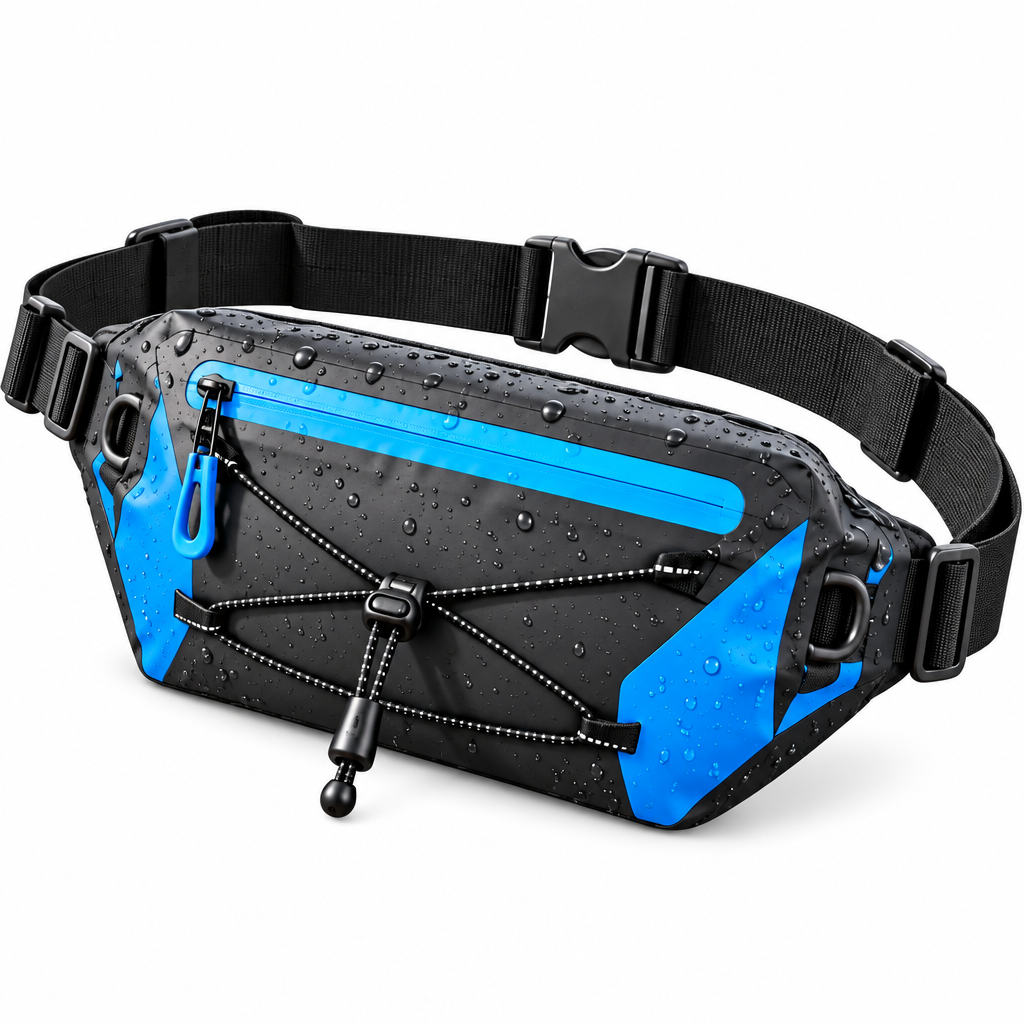 fuzqyl Blue Water-Resistant-Style Kayak Waist Pack — main product view
