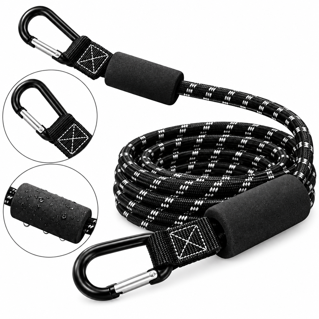 fuzqyl Braided Kayak Tether Rope with Clips — main product view
